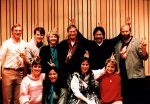 The Antshillvania II team showing our 'antennas' after a recording session. (Back, L-R) Mike Milligan, Ron Krueger, Carol & Jimmie Owens, Frank Hernandez, Mark Pendergrass. (Front, L-R) Marci Pelot, Irene Trapp, Betsy Hernandez and Ane Weber.